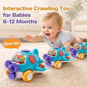 Interactive Musical Crawling Airplane Toy