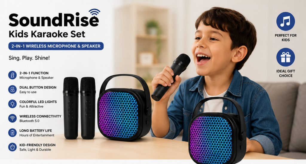 SoundRise Kids karoke Set - Wireless Mic & Speaker