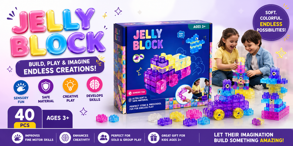 Jelly Block Building Blocks –40 Pieces, Soft & Squishy