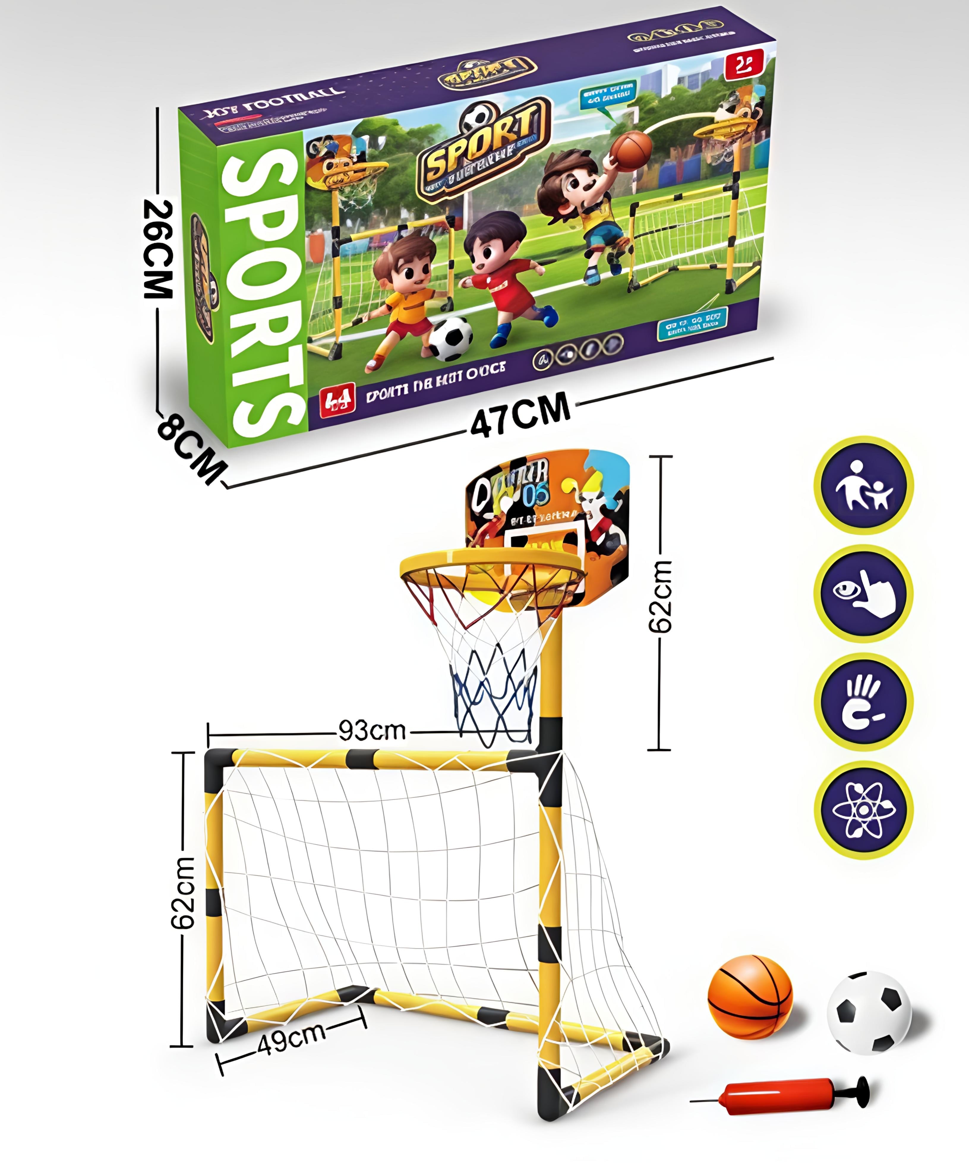 2-in-1 Basketball & Football Sports Set