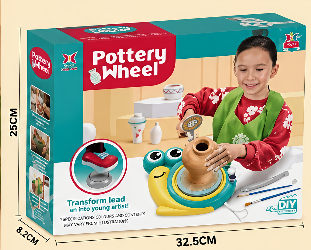 Kids  Pottery Wheel DIY Clay Craft Set – Creative Ceramic Making Kit for Children