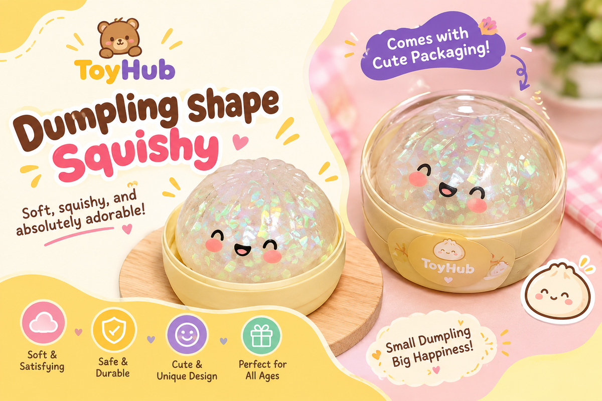 Dumpling Shape Squishy – Cute & Satisfying Stress Relief