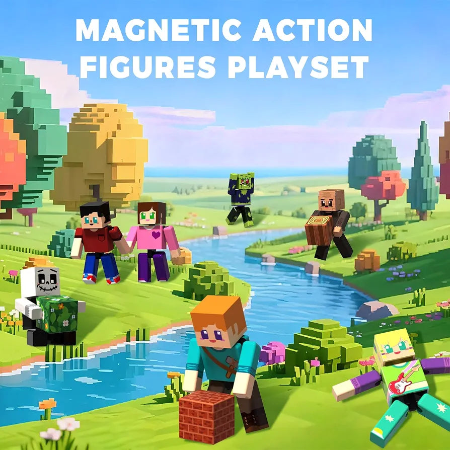 Minecraft Magnetic Action Figures Playset