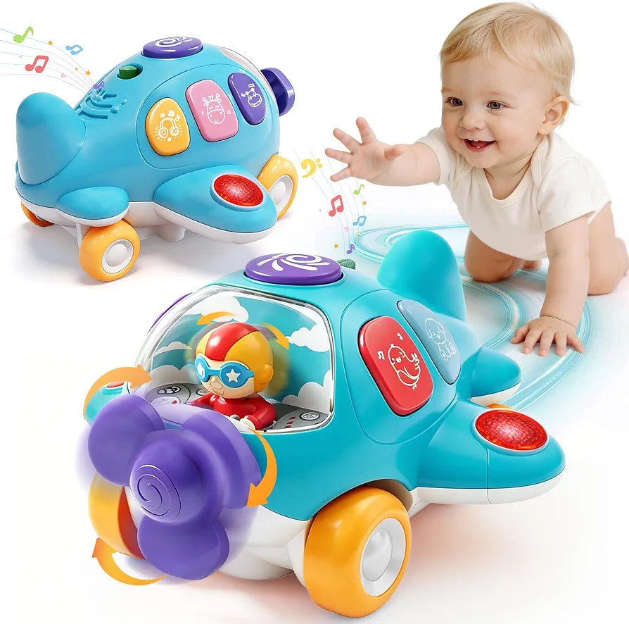 Interactive Musical Crawling Airplane Toy
