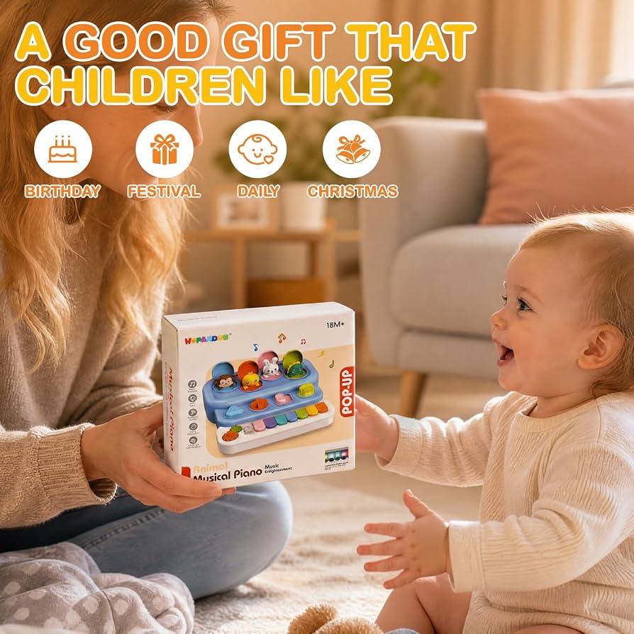 Animal Musical Pop-Up Piano Toy