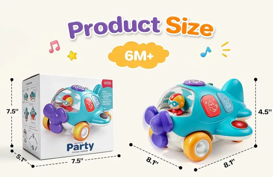 Interactive Musical Crawling Airplane Toy