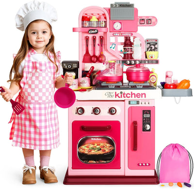 Pink Pretend Play Kitchen Playset for Kids