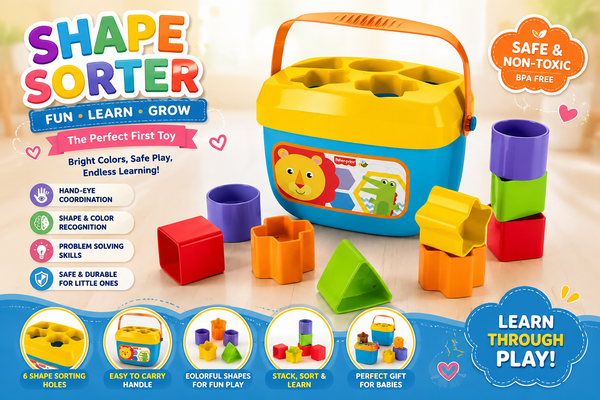 Colorful Shape Sorter Bucket Toy
