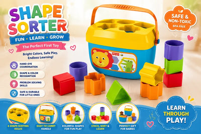 Colorful Shape Sorter Bucket Toy