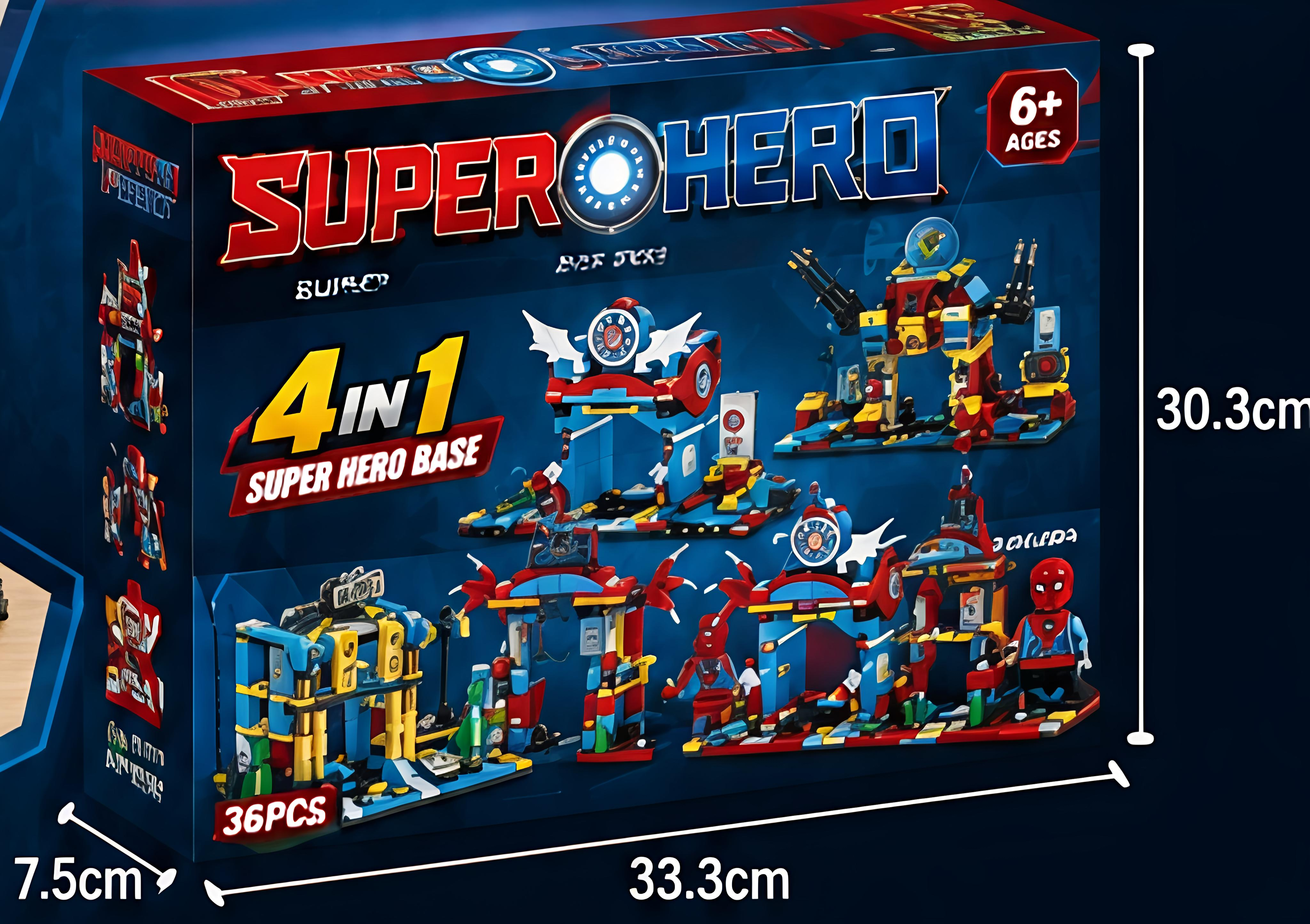 Super Hero 4-in-1 Building Blocks Base (36 Pcs)