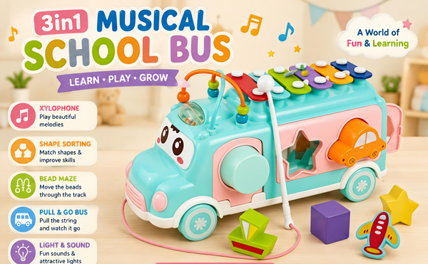 3-in-1 Musical School Bus