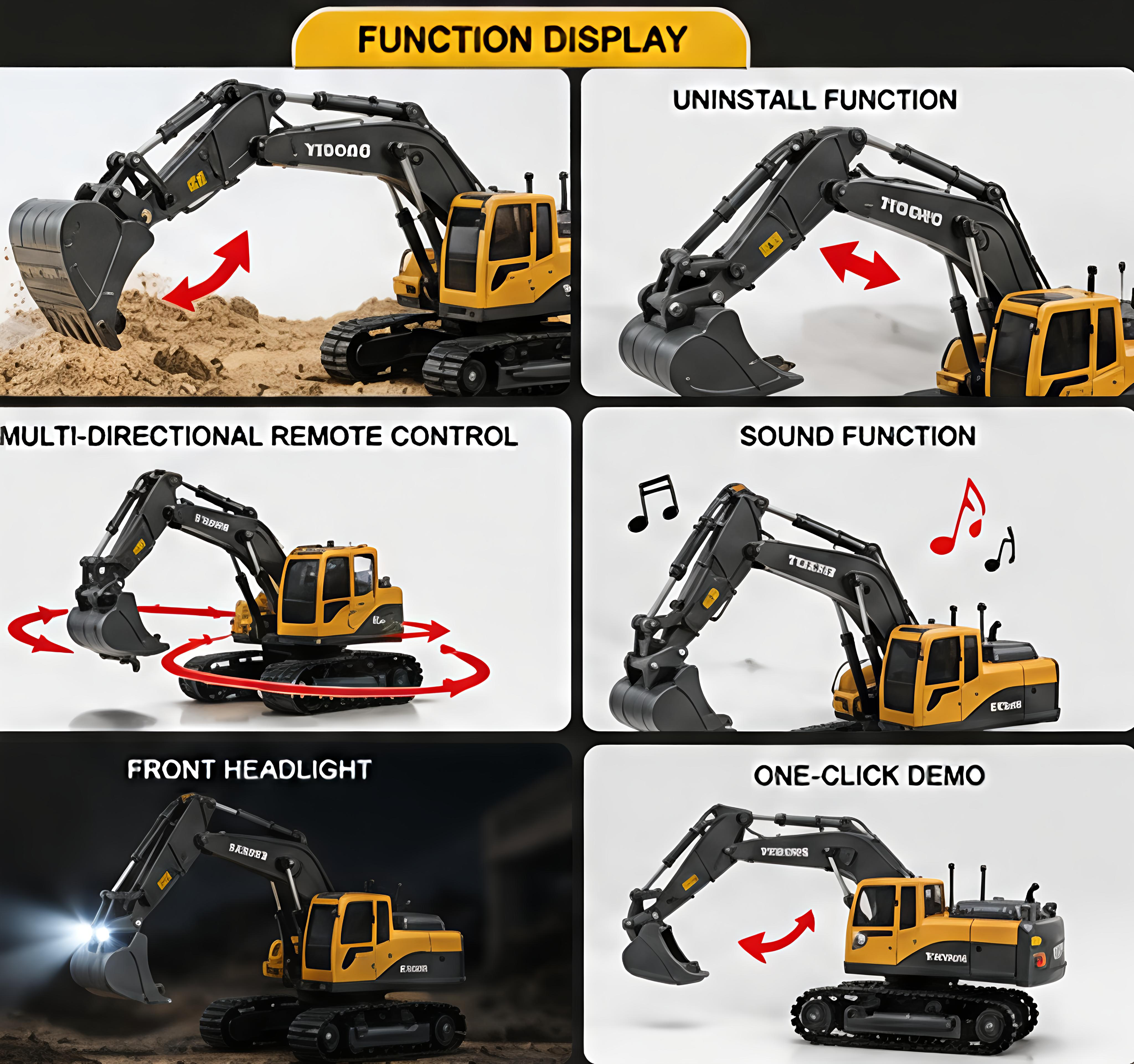 Die-Cast RC Excavator