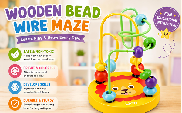 Wooden Bead Wire Maze Toy