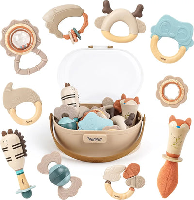 10-Piece Baby Rattle & Teether Set