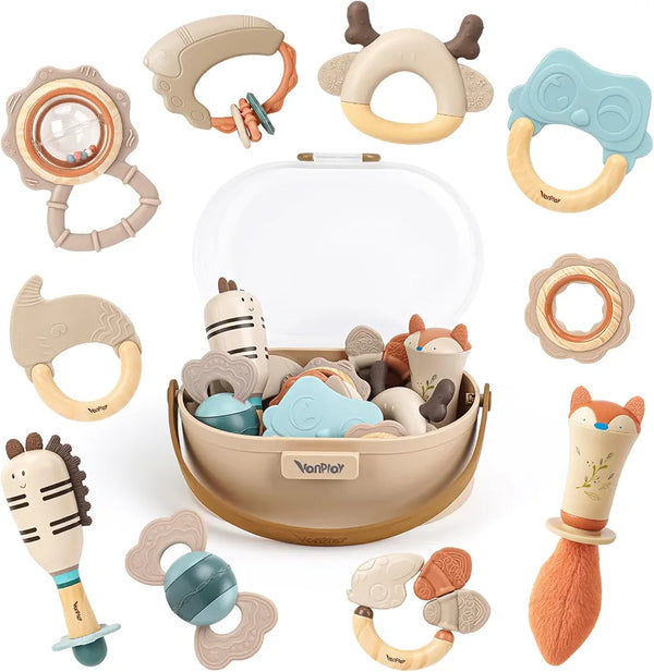10-Piece Baby Rattle & Teether Set