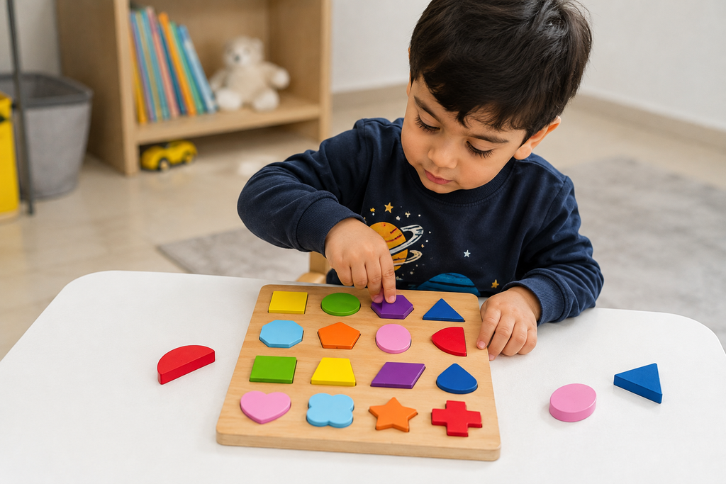 Wooden Shapes Puzzle Board – 16 Shapes