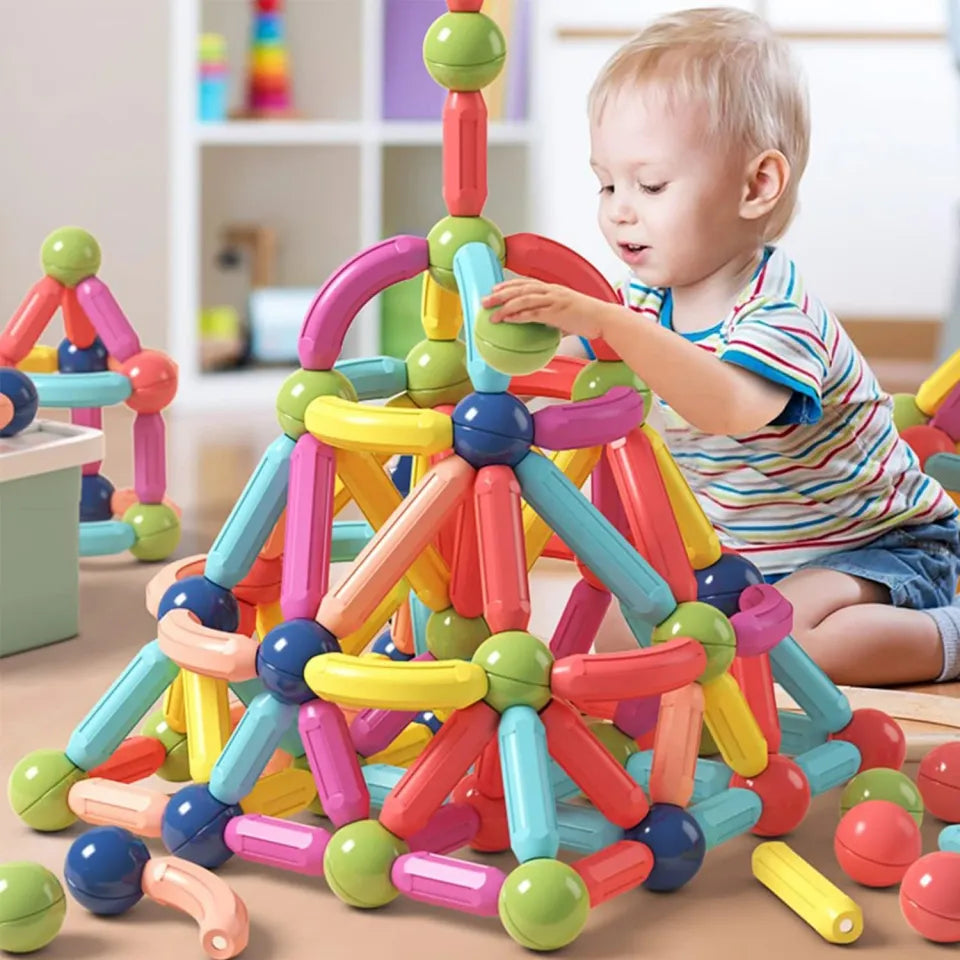 64 PCS Magnetic Building Sticks & Balls Construction Set