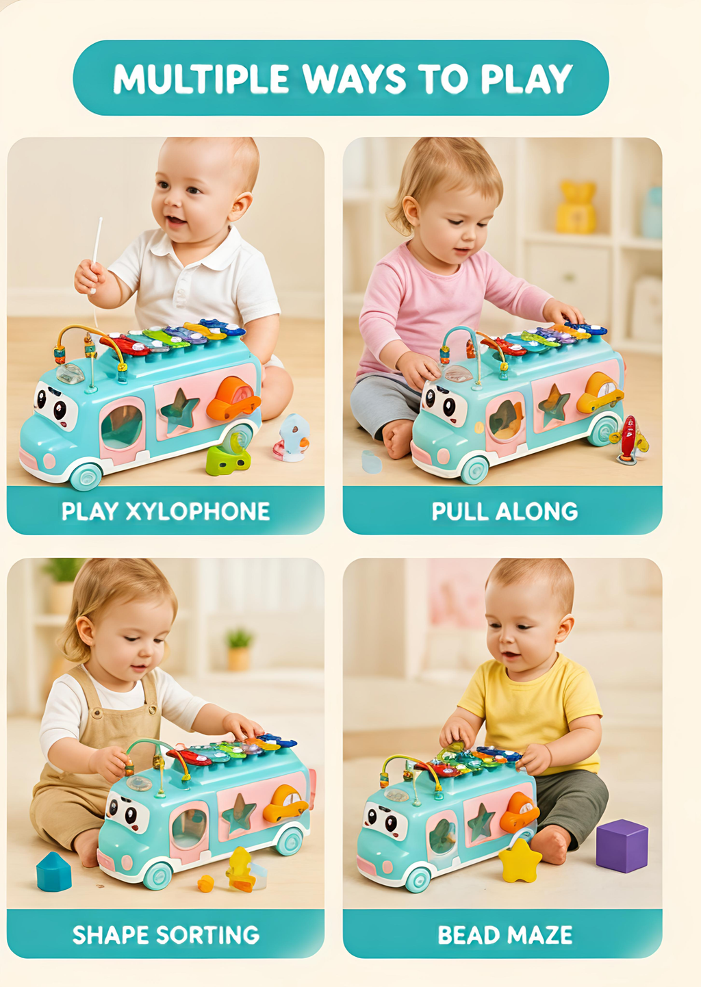 3-in-1 Musical School Bus