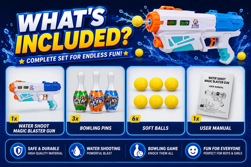 2 in 1 Water Shoot Blaster Gun with Bowling Game