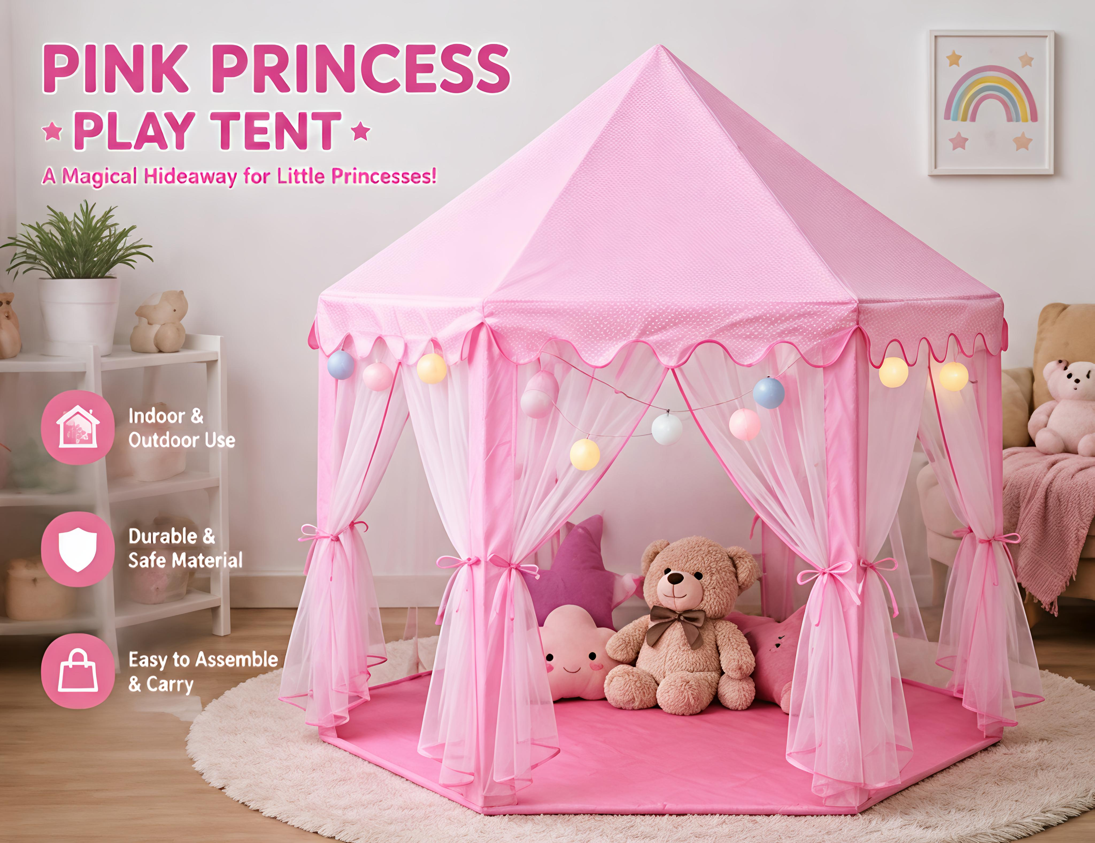 Pink Princess Play Tent