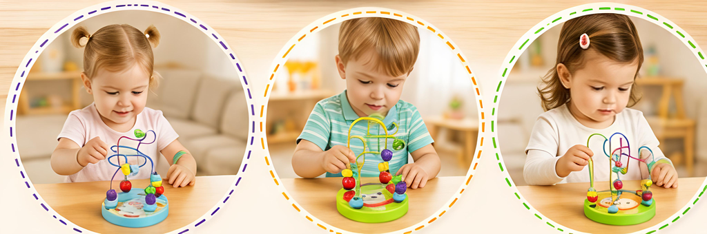 Wooden Bead Wire Maze Toy