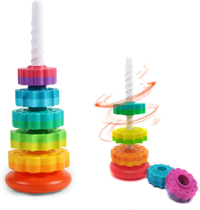 Rainbow Spinning Stack Tower Toy