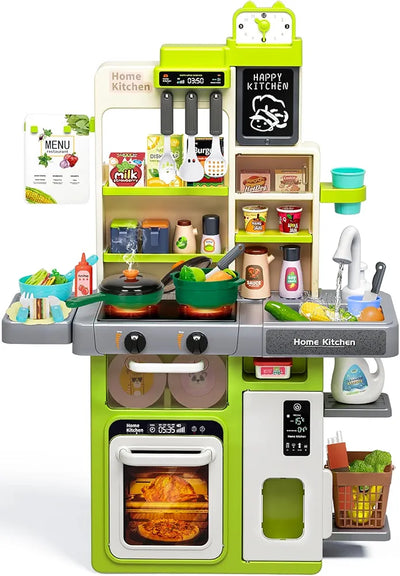 Kids Pretend Play Kitchen Set with Lights & Water