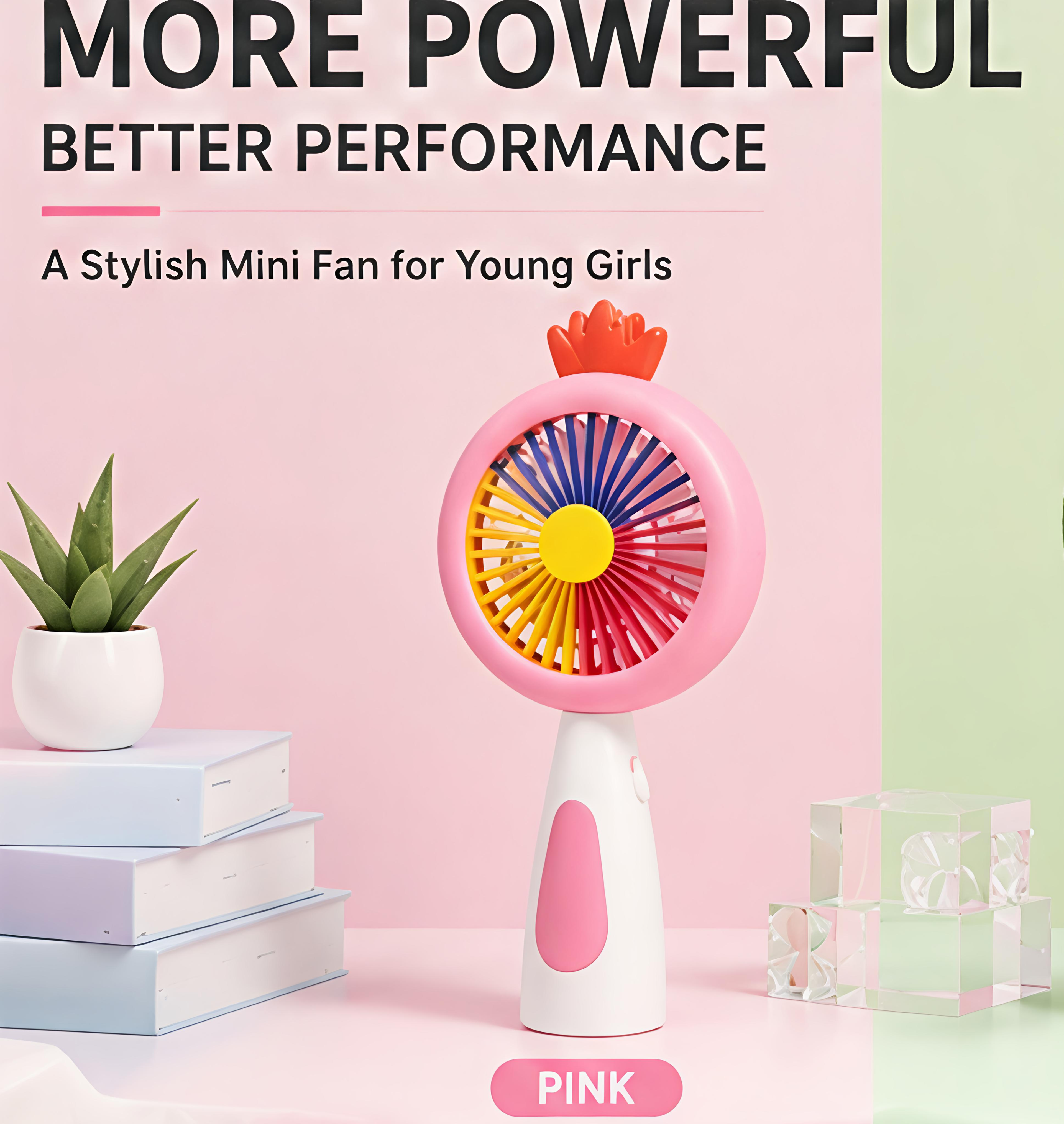 Cute Fashion Mini Fan with LED Night Light